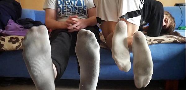 Worn, smelly white ankle socks